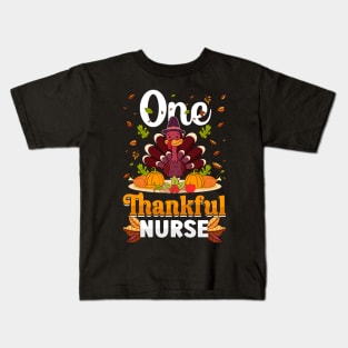 Thanksgiving day November 24 One Thankful nurse Kids T-Shirt